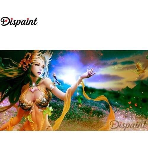 Dispaint Diy Full Square Round Drill 5D Diamond Painting Cross Stitch Diamond Embroidery "Flower Fairy" Home Decor Gift A25859
