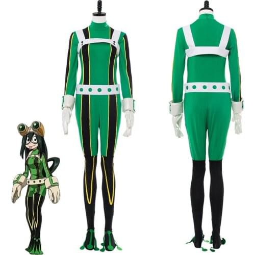 My Hero Academia Asui Tsuyu Cosplay Costume Halloween Uniform Outfit Suit Adult Women Halloween Carnival Costumes