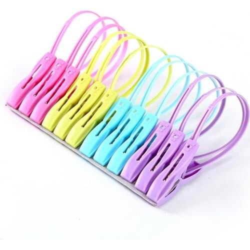 12Pcs/Lot Multifunctional Non-slip Clothespin Windproof Clip PP Resin Healthy Clip Clothes Socks Balcony Clothespin
