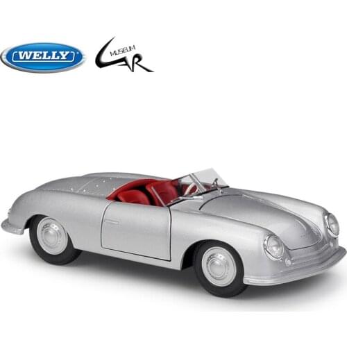WELLY 1:24 Model Car Simulation Alloy Metal Toy Car Childrens Toy Gift Collection Model Toy Gifts 356 Porsche No. 1 Roadster