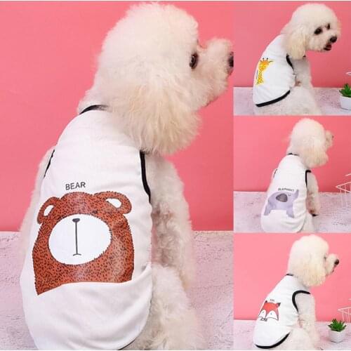 Pet Dog Summer Vest Fashion Breathable Cartoon Animal Pattern Cat Puppy Vest Pet Clothes