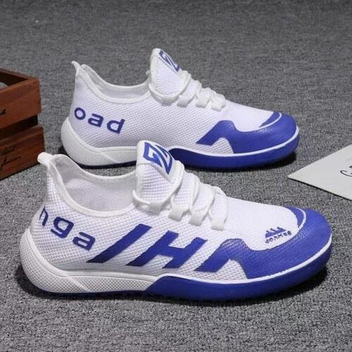 Spring and Summer Mens Sneakers New Flying Woven Men Casual Shoes Trend Men Casual Shoes Breathable Mesh Flats