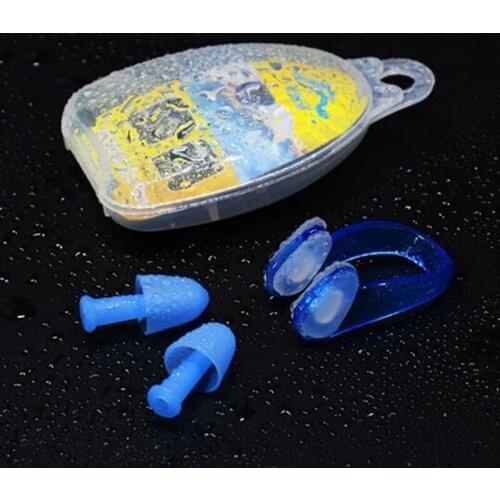 3 Pcs unisex Silicone Swimming Ear Nose Clip Set Diving Accessories Ear Nose Protector Water Sports Equipment Box Package