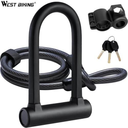 Strong Security U Lock with Steel Cable Bike Lock Combination Anti-theft Bicycle Bike Accessories for MTB,Road,Motorcycle,Chain