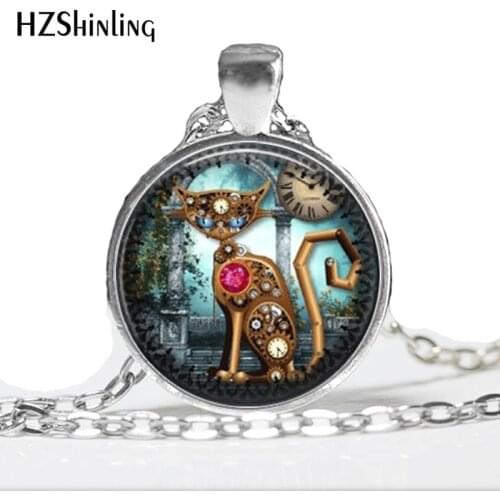 2017 New Collares Collier Maxi Necklace Steampunk Necklace Vintage Photo Pendant Glass Photo Cabochon Necklaces Gifts HZ1