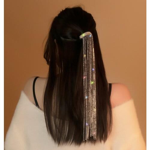 New shining water drill band ladies long flow soda hair accessories Rheine stone wedding banquet jewelry jewelry jewelry gift