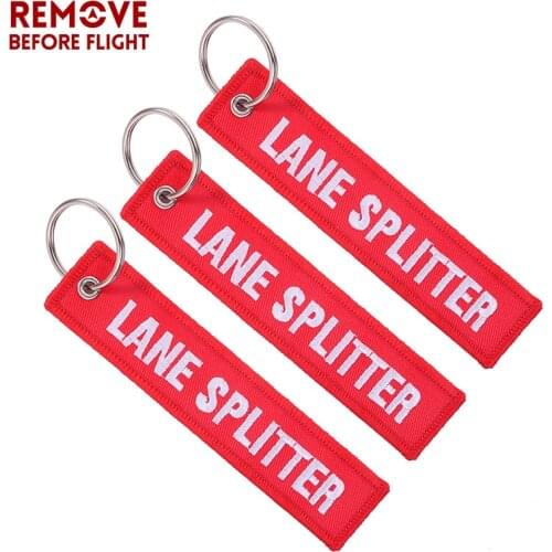 Wholesale Keychains for Motorcycle Lane Splitter Key Chain Jewelry Embroidery Key Tag Aviation Gift llavero Key Ring 100 PCS/LOT