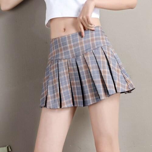 Elastic waist pleated plaid sexy micro mini skirt 2021 summer cute school girl y2k a line short tennis skirt women skorts C177