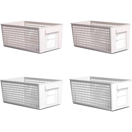 Rectangular Net Storage Crates without Lid Hollow-Out Storage Basket Stackable Multi-function Container Portable Space