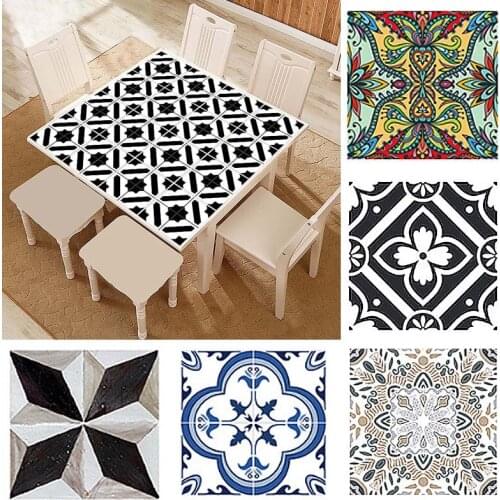 10Pc Mediterranean Style Self-Adhesive Tile Stickers Bathroom And Kitchen Waterproof Wall Stickers Furniture Decoration Stickers