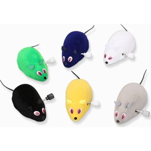 Cat Self-hey Toy Clockwork Mouse Cat Catch Mouse Running Automatically Flocking Clockwork Mouse Pet Toy Cat Toys Color Random