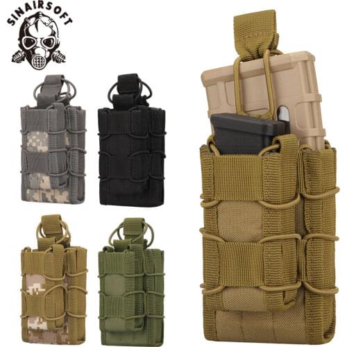 Molle System Magazine Pouch Double Layer Storage Bags Airsoft Tactical AK AR M4 AR15 Rifle Pistol Mag Carrier Case