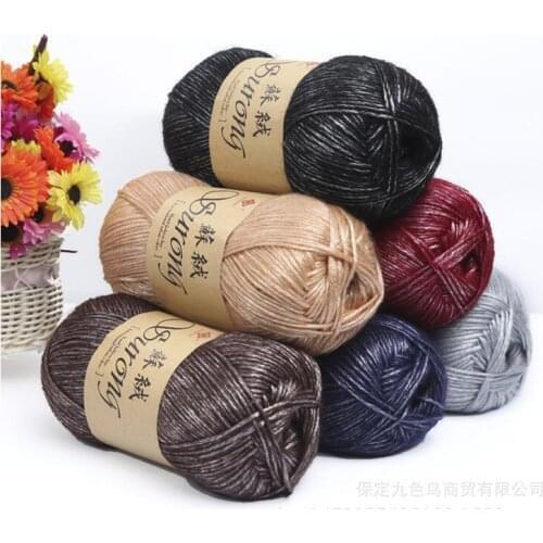 TPRYN 5Pcs=500g Silk Cotton Knitting Yarn Crochet Needlework Thick Wool Thread Yarn For Hand Knitting Scarf Sweater