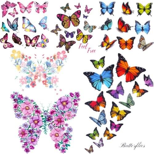 Cartoon Butterfly Stickers Sublimation Iron on Clothes Sublimation Stickers for Clothes Sublimation Vinyl T-shirts for Kids