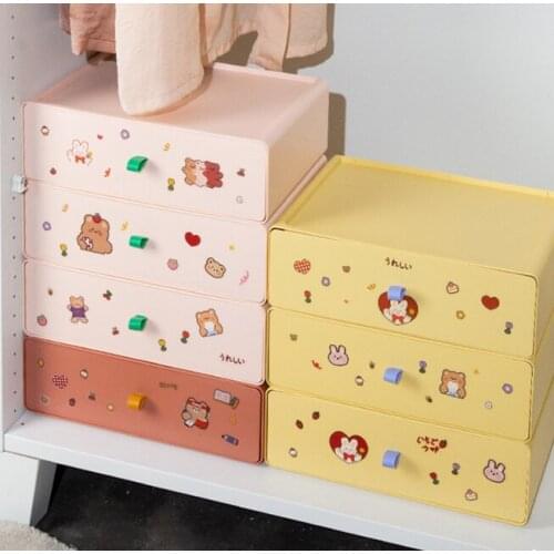Drawer type convenient take large capacity four kinds of color choice partition design neat sanitation underwear storage box J06