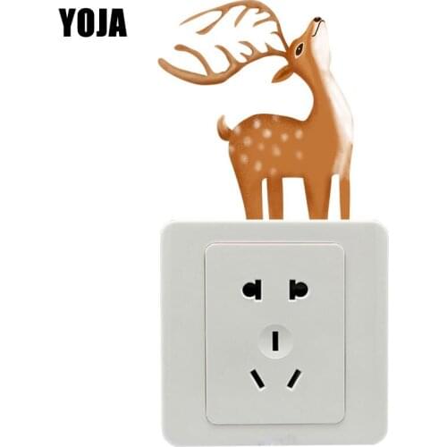 YOJA Man Miao Sika Deer Decor Switch Wall Sticker Living Room Bedroom Colored Personalized Colored 8SS0912
