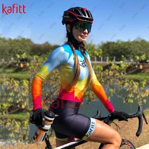 Kafitt Womens Equipamento Ge Ciclismo Womens Sweatshirt Set Jumpsuit New Long Sleeve Top Mountain Bike Racing Suit