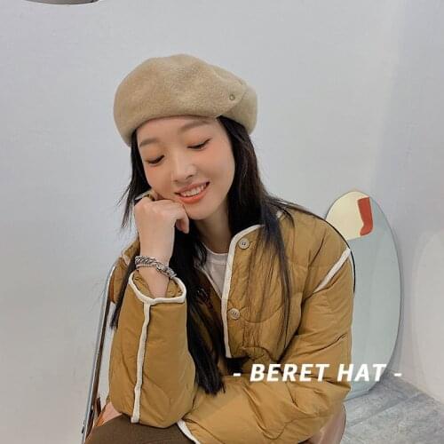 Winter Hat For Women Winter Berets Hat Wool Blend Beret Femme All-match Painter Hat Vintage British Style Mujer Beret Cap