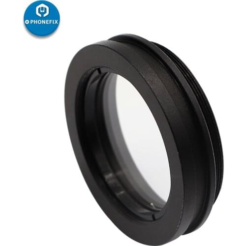 1.0X Microscope Dustproof Glass Barlow Lens Microscope Objective Protective Glass Lens for Prevention Smoke Oil Proof