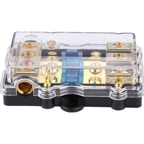 4/8 Gauge in Line ANL 1 in 3 Fuse Holder Distribution Block with 60A Fuses for Car Stereo Car Audio