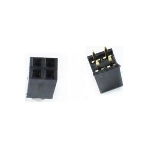 10PCS 2X2 Pin 4P 2.54mm Double Row Female Straight Header Pitch Socket Pin Strip
