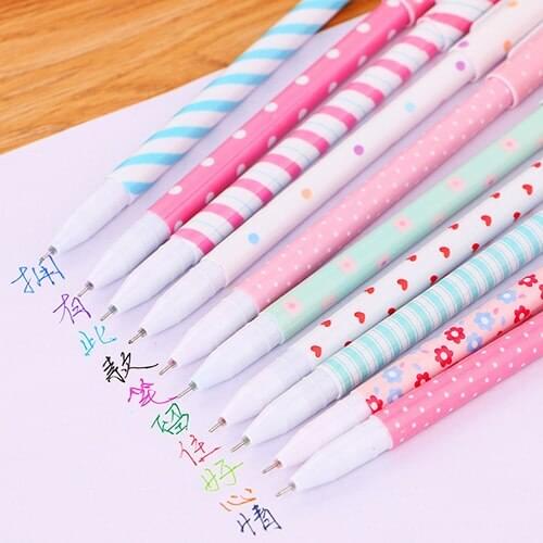 100pcs/10sets kawaii gel ink pen colored pen set cartoon animal flower series 10 colors pens for kids cute gift stationary lot