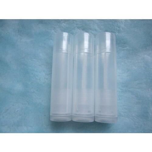 100pcs/lot,NEW PP Transparent Empty 5ml 5g whitelipstick Cosmetic Empty Chapstick Lip Gloss Lipstick Balm Tube + Caps Container