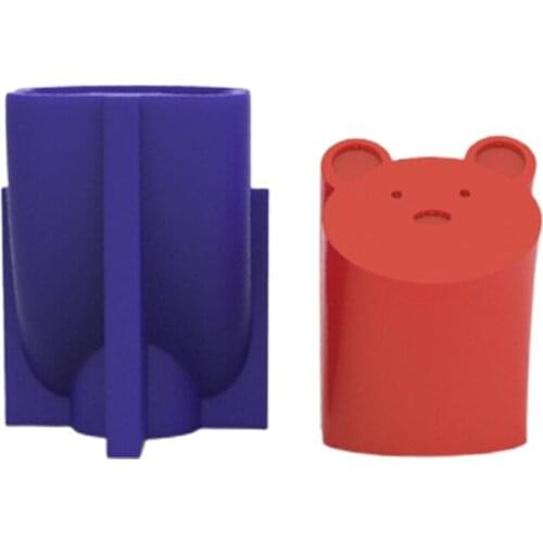 3D Bear Face Home Decorations Epoxy Resin Mold Ornaments Casting Silicone Mould for DIY Crafts Plaster Candle Making T84A