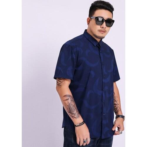 8XL 7XL 6XL 5XL Short Sleeve Shirt Men Clothes 2020 NEW Summer Mens Shirts Casual Slim Fit print Camisa Masculina Chemise Homme