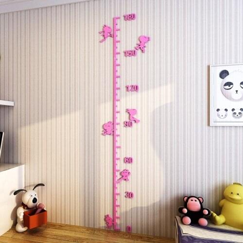 Rabbit , tank , helicopter pattern growing kids Childrens height measurement Acrylic wall sticker gift for kids room decoration