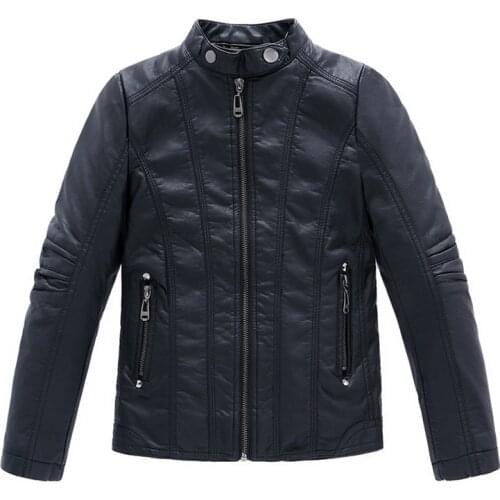 Kids Faux Leather Jacket PU Coat Jaqueta infantil menina PU Boys jacket Casaco infantil Girls Leather outerwear
