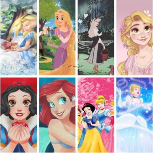 Disney Cartoon Princess Fairy Tale Diamond Painting Diy Cross Stitch Kits Home Decor Embroidery Butterfly Girl Diamond Mosaic