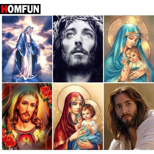 HOMFUN Rhinestone Painting Crystal Decor Diy Diamond Painting "Religious figures" 3D Cross Stitch Pattern Diamond Embroidery