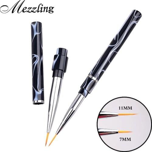 New 1pcs Marbleizing Handle High Quality Nail Art Painting Tool Line Brush Manicure Tools 7mm/11mm