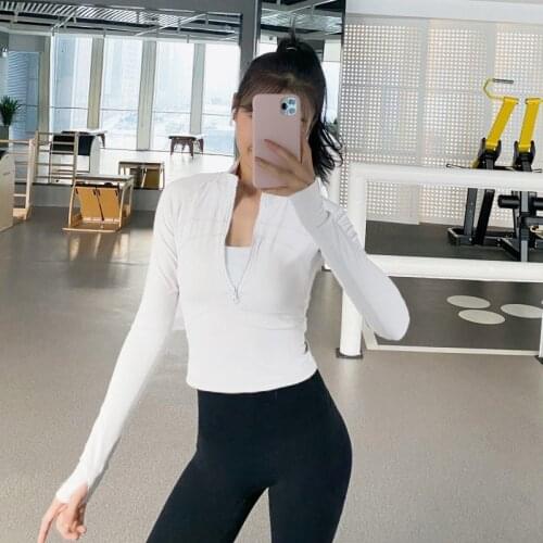 Yoga Crop Top Spring Summer Sports Jacket Womens Red High Yoga Running Training Top Deportivo Mujer Camisetas