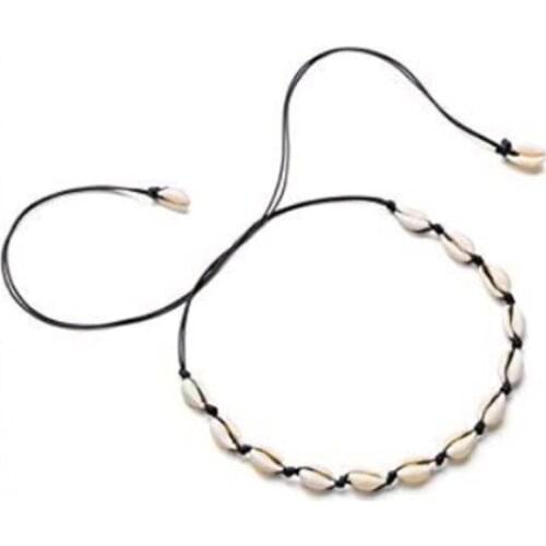2020 Hot Conch Shell Black White Rope Necklace Ladies Summer Beach Shell Collar Boho Beaded Necklace Handmade Collar Female