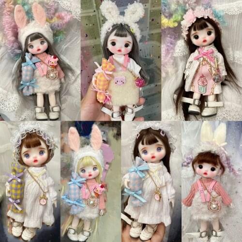 Cute doll Jointed doll BJD Mini hola doll hand make up face doll 17cm dolls selling with clothes