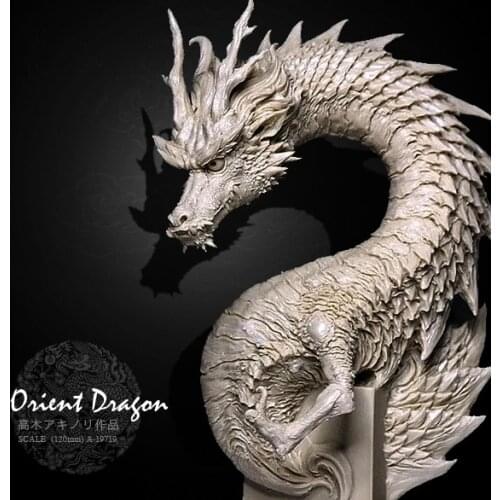 Resin Model National Day Dragon Half Body Resin Model (12CM) Colorless A-19719