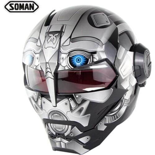Predator Helmet Retro Motorcycle Helmet Full Face Iron Warrior Man Helmet DOT Safety Certification High Quality Black Colorful