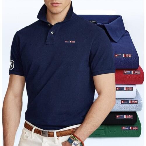 Top Quality 2021 New Solid Color Mens Polos Shirts 100% Cotton Short Sleeve Casual Polos Hommes Summer Lapel Male Tops PL811