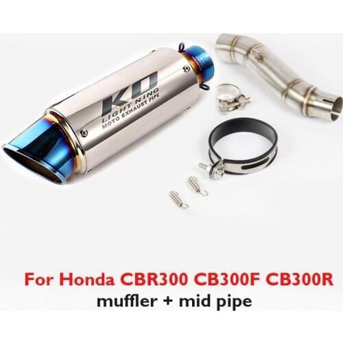 For Honda CBR300 CB300F CB300R Slip on Exhaust System Muffler Escape Tip Middle Link Connecting Pipe Motorcycle
