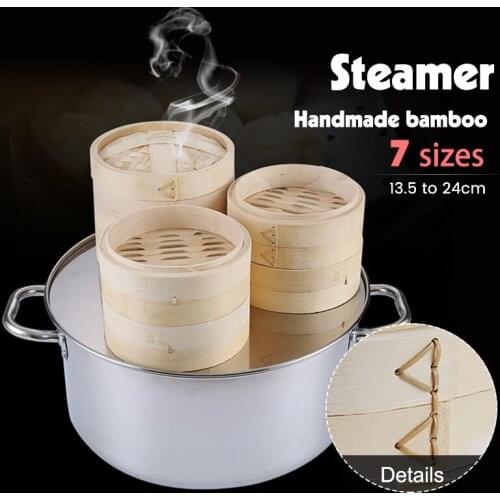 One Cage Or Cover Cooking Bamboo Steamer Fish Rice Vegetable Snack Basket Set Kitchen Cooking Tool Dumpling Steamer Steam Pot