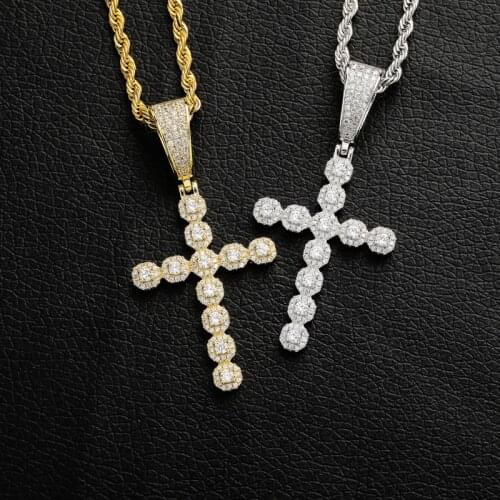NEW Ice out Ankh cross Pendant Necklace 24" 30" Chain Prong Setting AAA+ Cubic Zirconia men and women Hip-hop Jewelry Cruz Colar