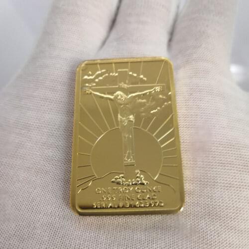 Last Dinner Christ Jesus Gold Bar Jesus&Angel Gold Replicaq 999 Gold Clad Bullion Bar Christian Commemorative Coin