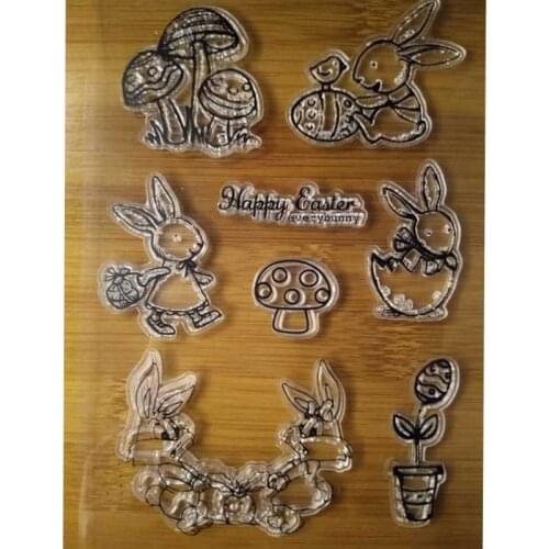 Transparent Clear Stamps happy ester for Scrapbooking DIY Silicone Seal Photo Album Decor Embossing Folder Template Sheets