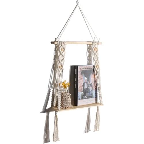 Hand-Woven Shelf Tapestry Wall Decoration Shelf Board Flower Basket Bracket Homestay Decoration ASD88