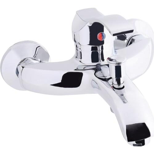 Single Handle Hot Cold Water Mixer Tap Shower Chrome Wall Mount Bathtub Faucet With Handheld Shower Sprayer Waterfall Spout