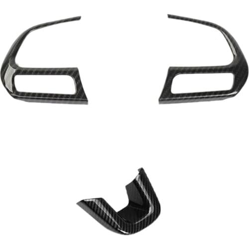 ABS Carbon Fiber Style Black Car Steering Wheel Panel Garnish Trim Cover Accessories for Jeep Compass 2017-2020