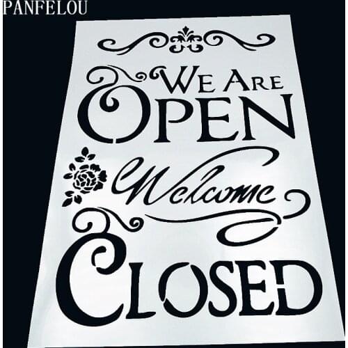 29.5*21cm Text of business break scrapbook stencils spray plastic mold shield DIY cake hollow Embellishment printing lace ruler