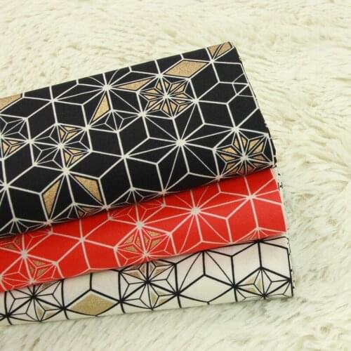 High quality thin cotton fabric Geometric bronzing printing tissus Handmade DIY bag dress clothes fabrics